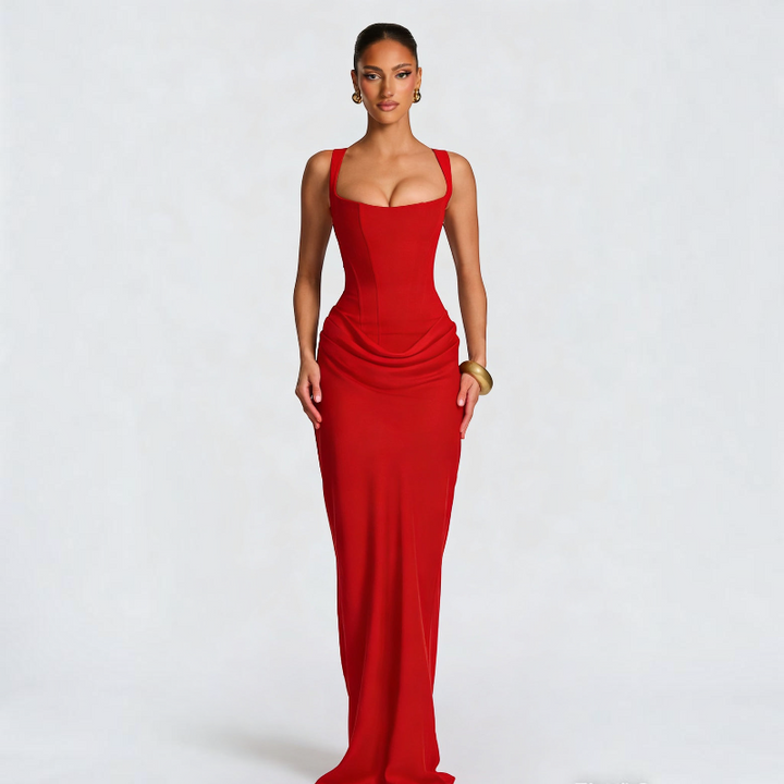 Women’s Square Neck Bodycon Maxi Dress