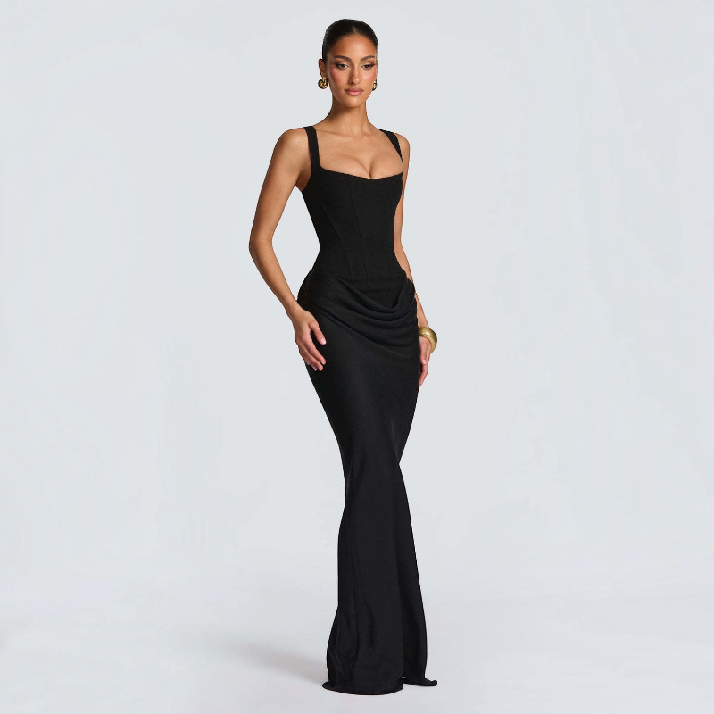 Women’s Square Neck Bodycon Maxi Dress