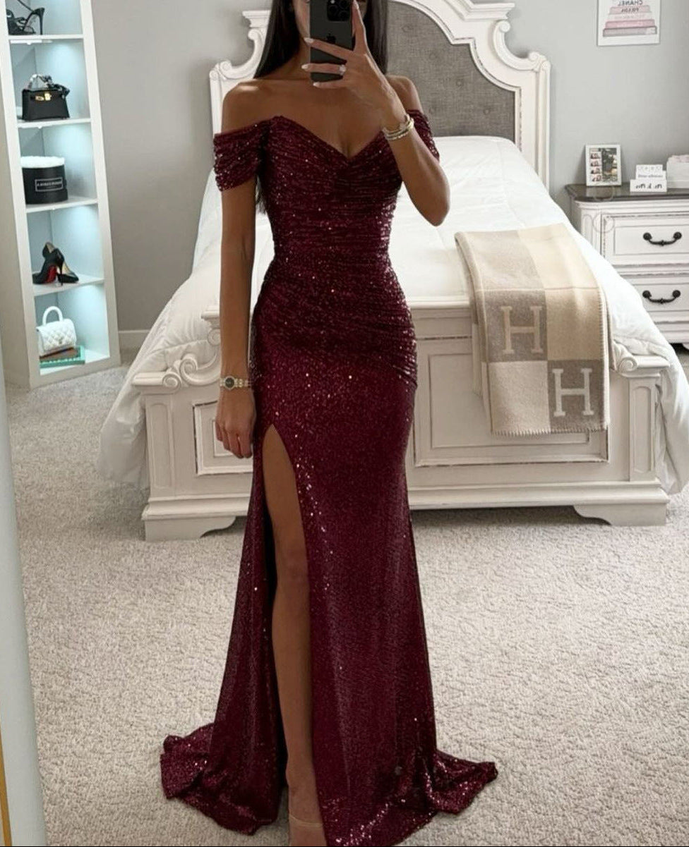 Women's Sequin Sweetheart Maxi Dress