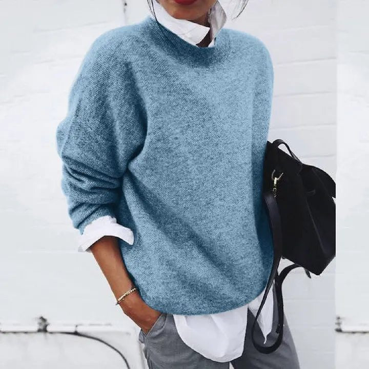 Pull oversize en maille mélangée cachemire pour femme