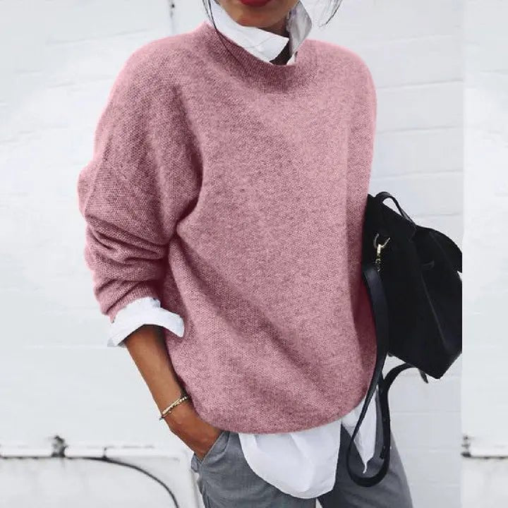 Pull oversize en maille mélangée cachemire pour femme