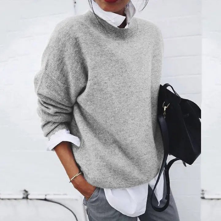 Pull oversize en maille mélangée cachemire pour femme