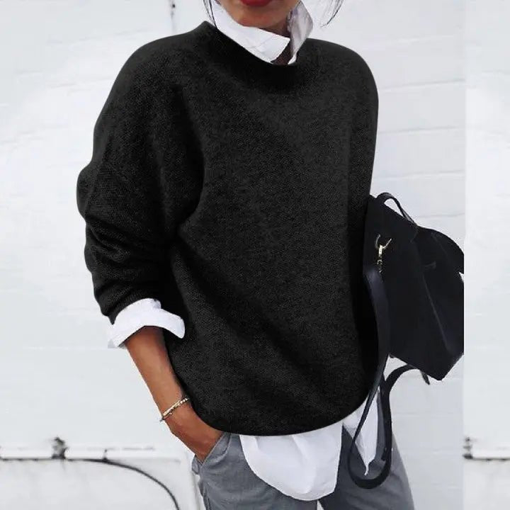 Pull oversize en maille mélangée cachemire pour femme