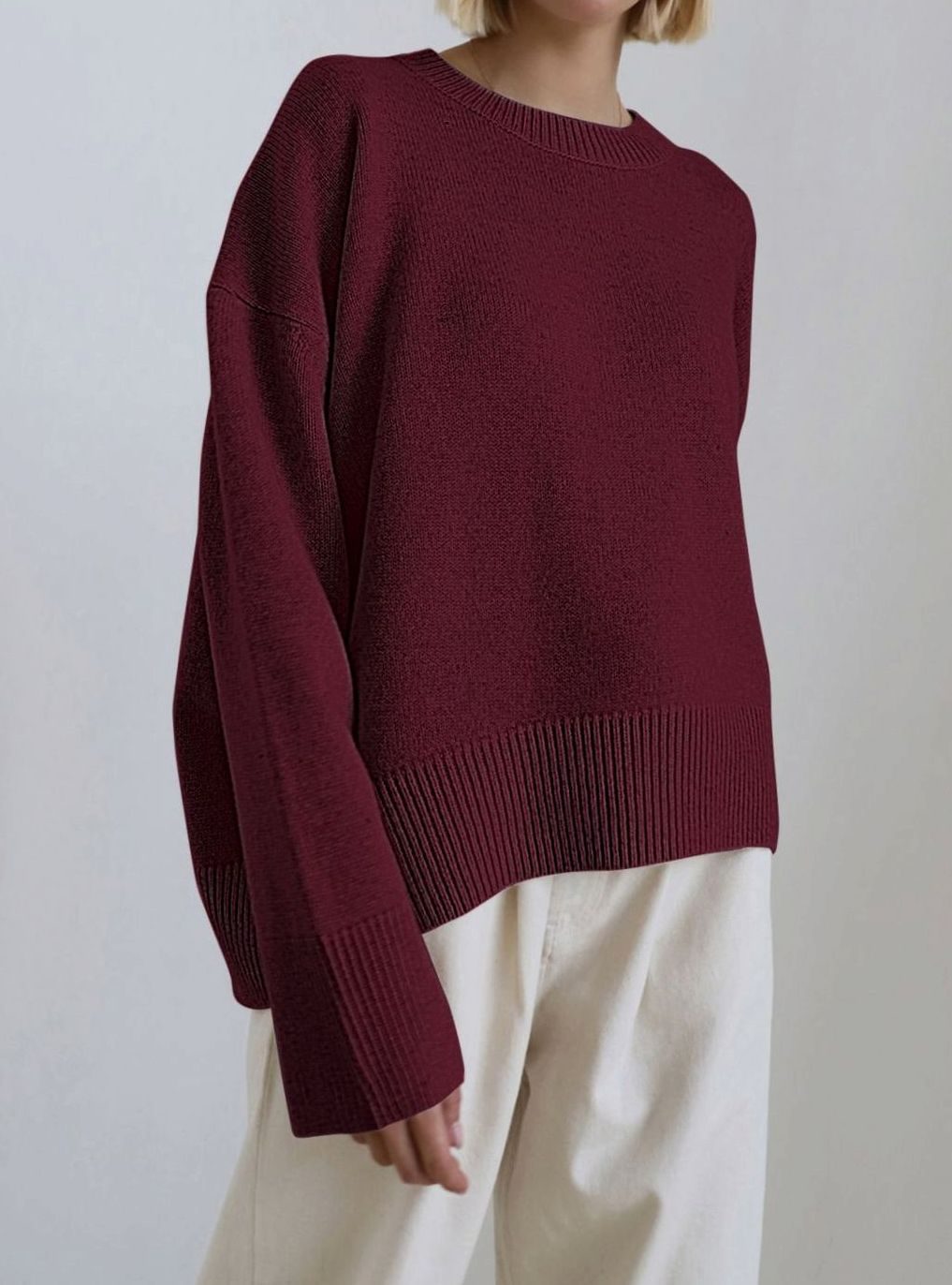 Women's Dropped Shoulder Knit Jumper