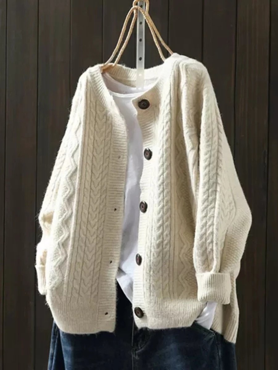 Women's Oversized Cable Knit Cardigan