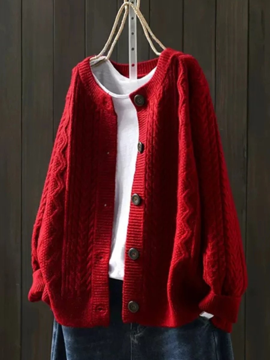 Women's Oversized Cable Knit Cardigan