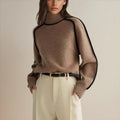Jersey de cuello vuelto extragrande para mujer