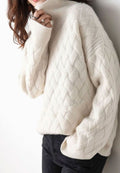 Maglione oversize da donna a trecce