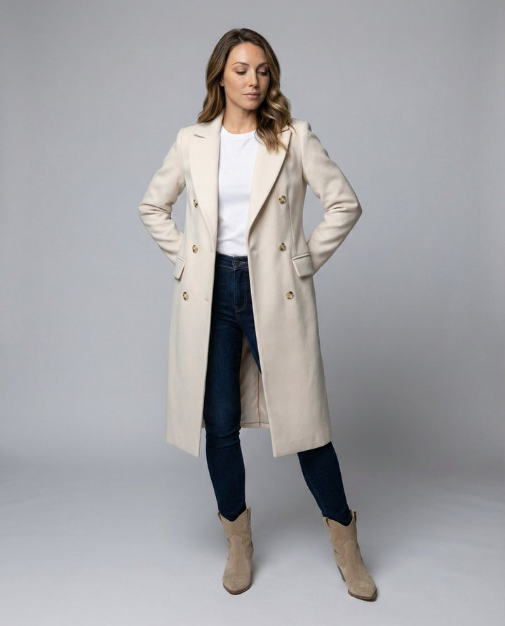 Women's Double Breasted Longline Coat