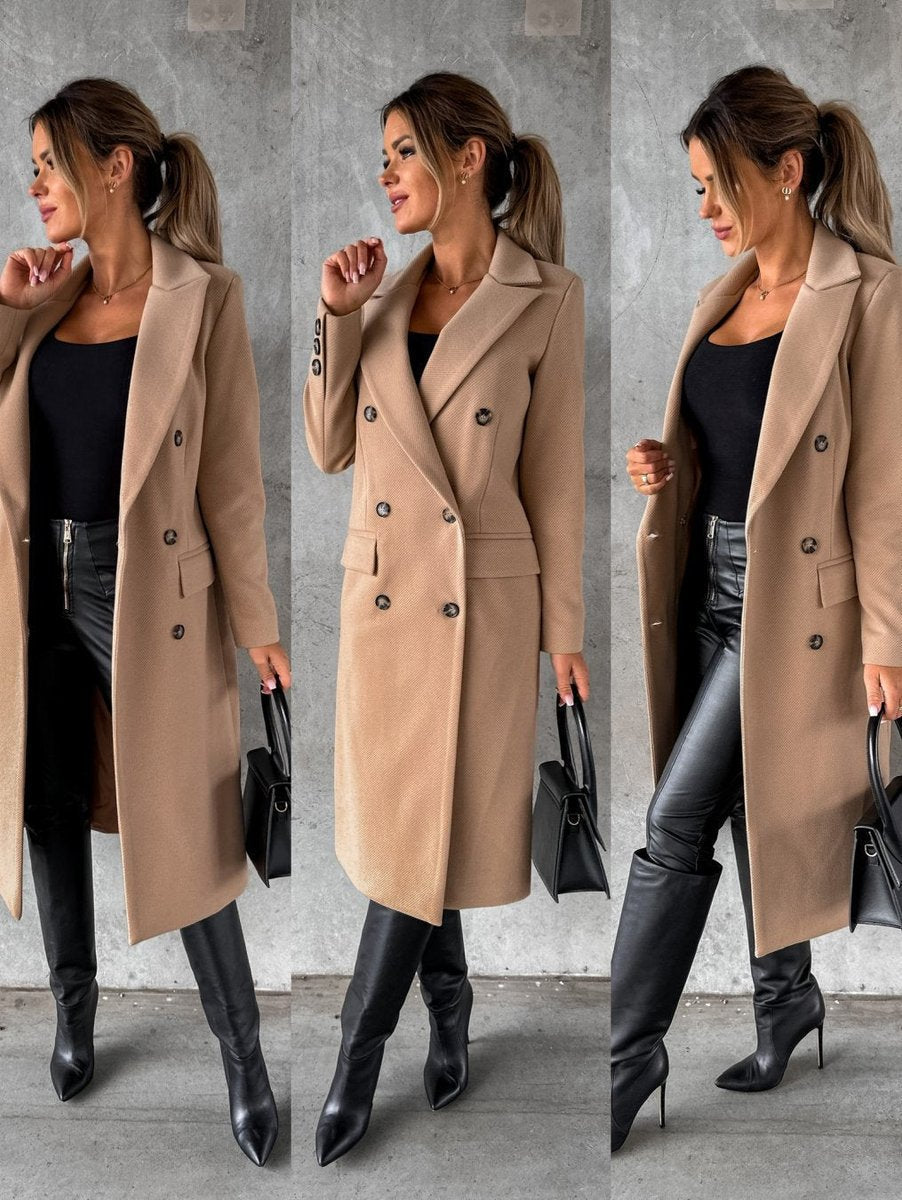 Women's Double Breasted Longline Coat