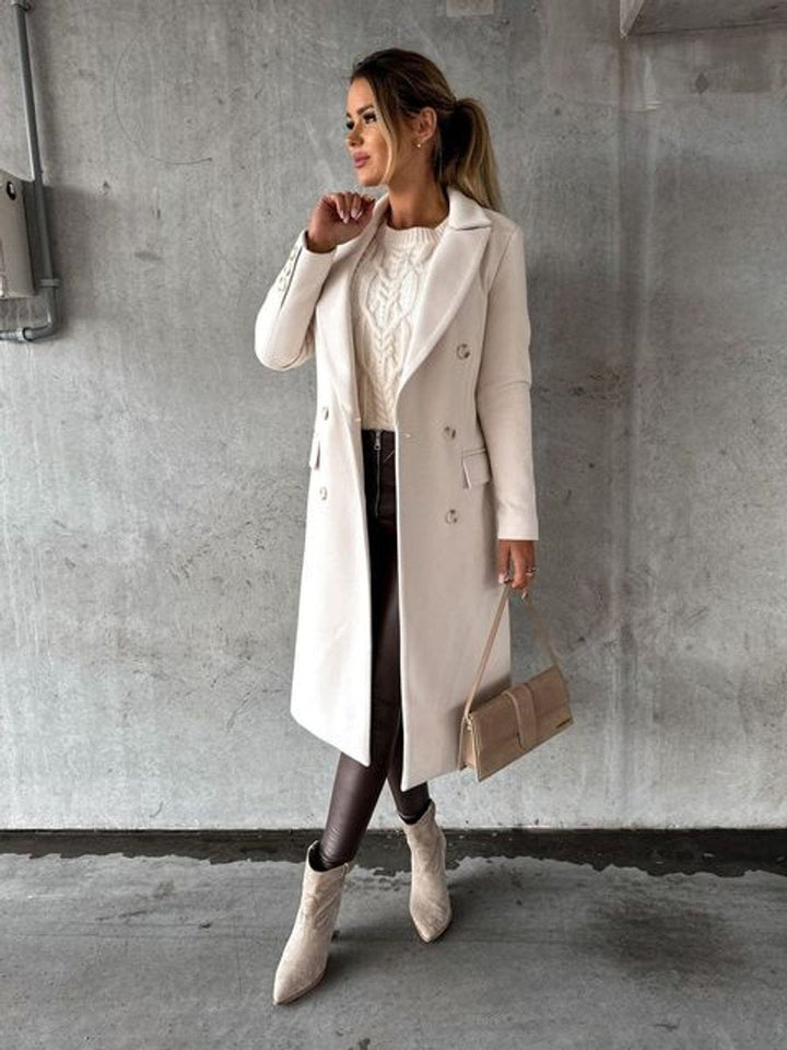 Women's Double Breasted Longline Coat