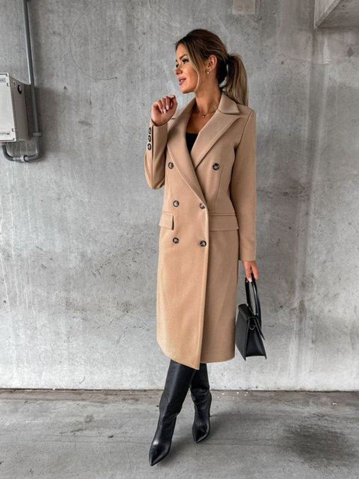 Women's Double Breasted Longline Coat