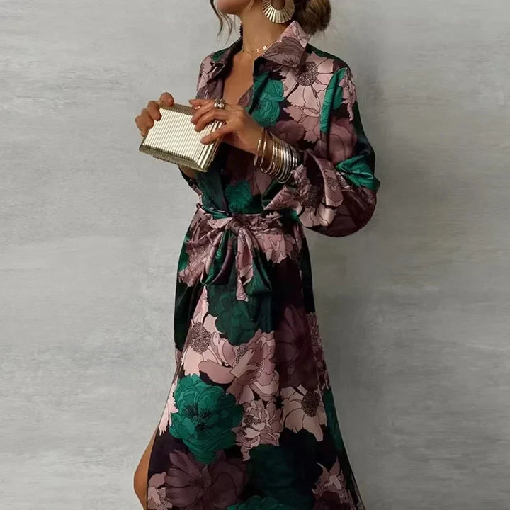 Magdalena | Floral Maxi Dress with Collar