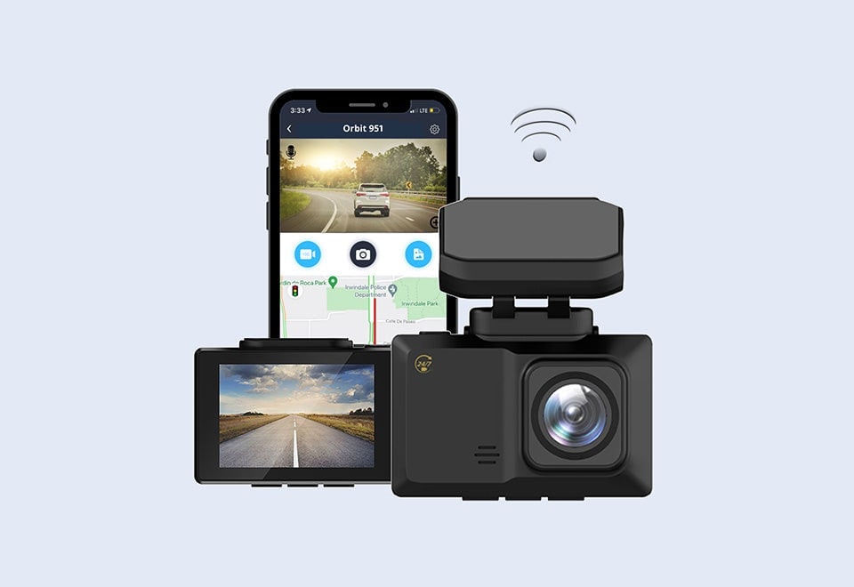 Dash Camera with Front and Rear Lcd Screen and Smartphone App Control for Car - Image 4