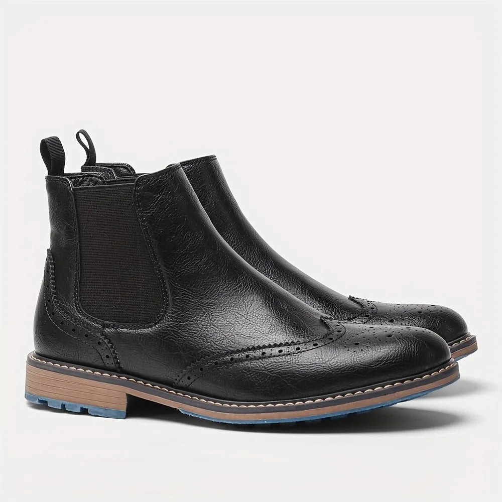 Women's Chelsea Ankle Boots with Brogue Detail