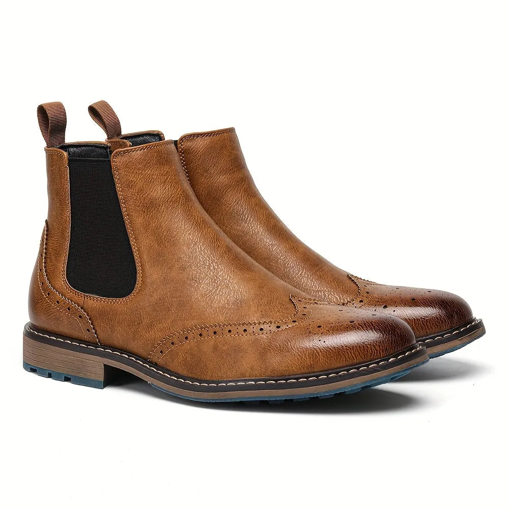 Women's Chelsea Ankle Boots with Brogue Detail