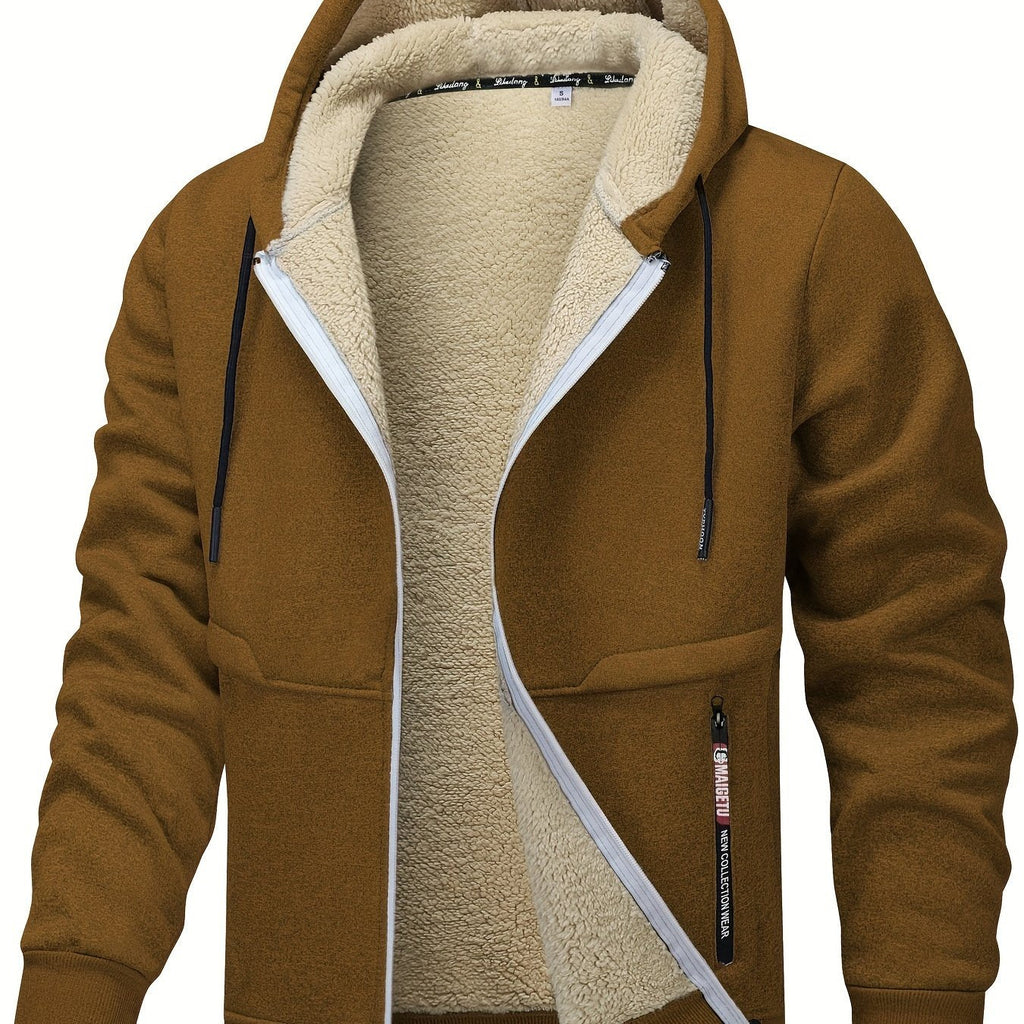Chaqueta con capucha y cremallera de hombre