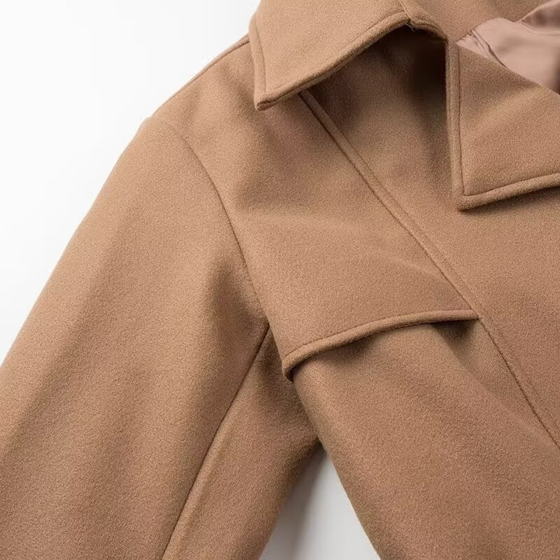 Trench-coat long ceinturé pour femme