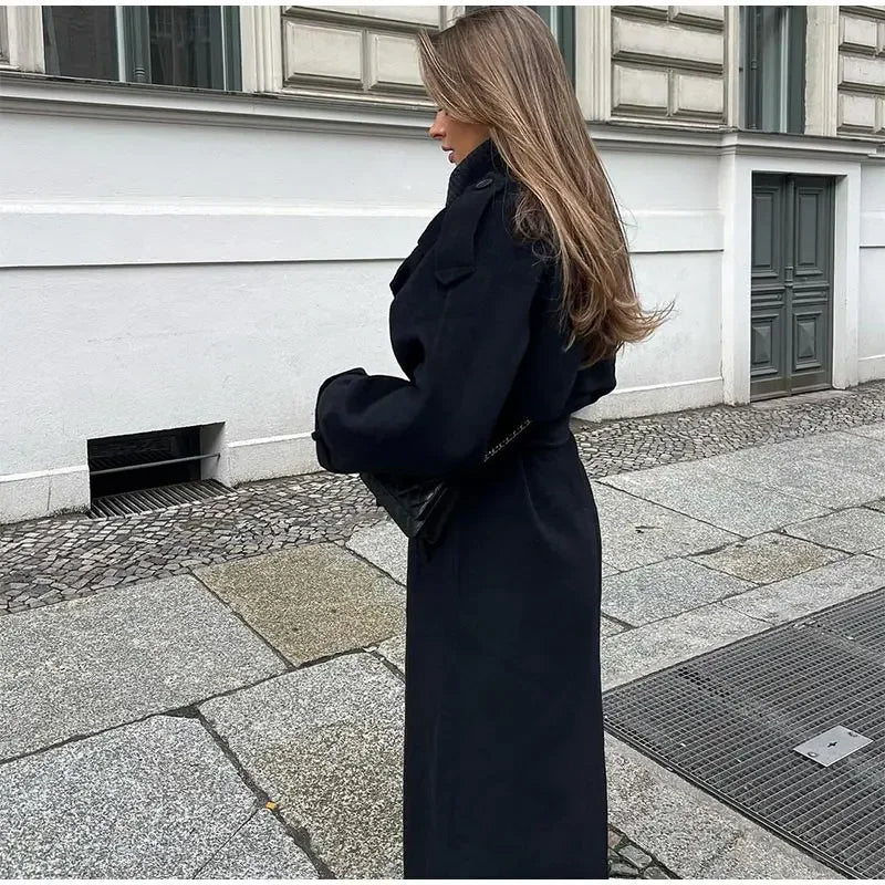 Women's Belted Double-Breasted Trench Coat