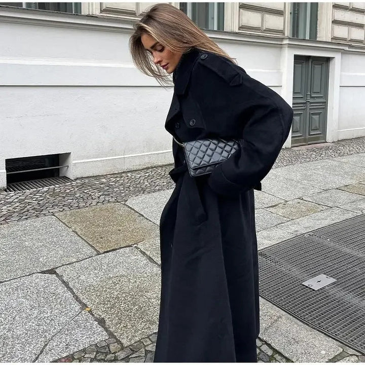 Women's Belted Double-Breasted Trench Coat
