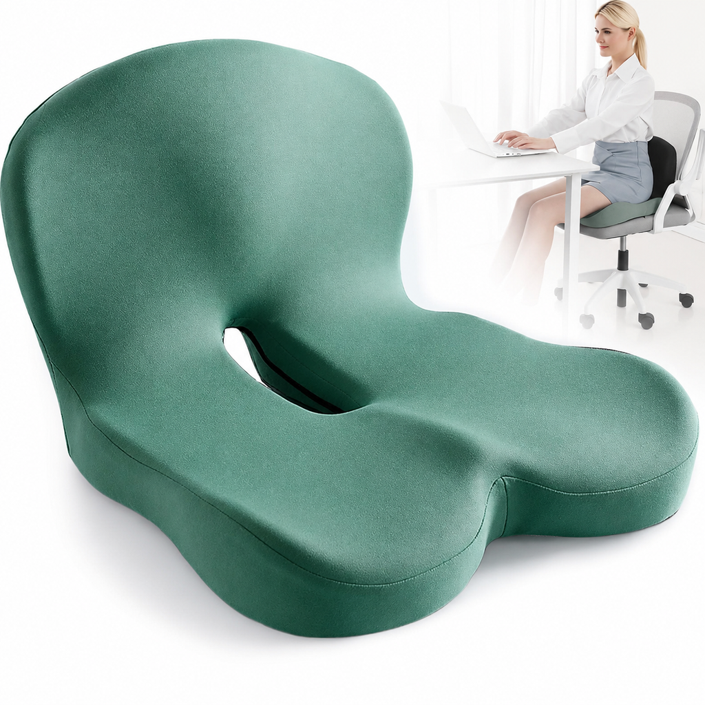 Desk Chair Seat Cushion with Memory Foam and Ergonomic Lumbar Support for Office - Image 6