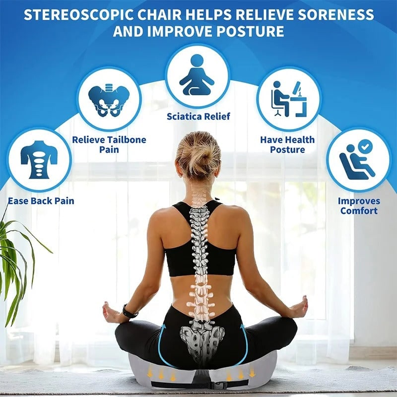 Desk Chair Seat Cushion with Orthopedic Memory Foam and Dual Cutout Design - Image 4