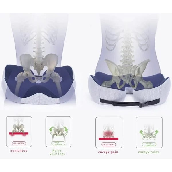 Desk Chair Seat Cushion with Orthopedic Memory Foam and Dual Cutout Design - Image 7