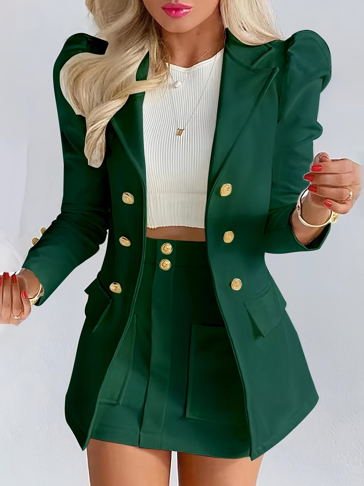 Costume deux-pièces ajusté pour femme