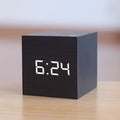 Digital Alarm Clock with Wood Grain Finish LED Display and Temperature - Image 2