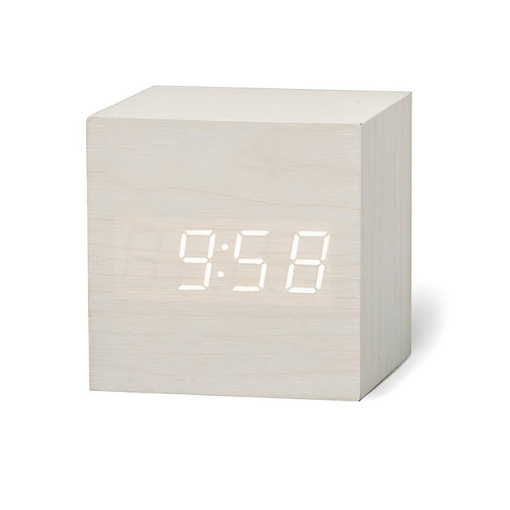 Digital Alarm Clock with Wood Grain Finish LED Display and Temperature - Image 5
