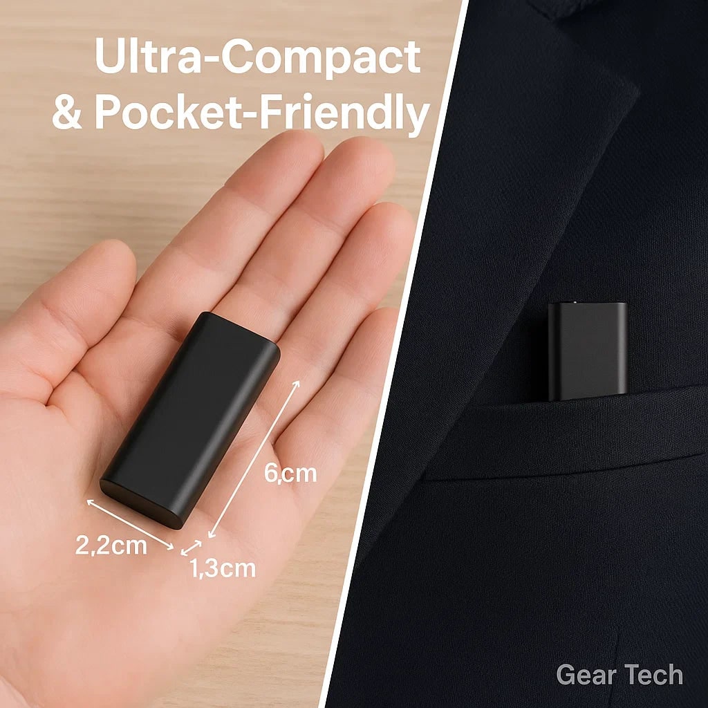 Digital Voice Recorder Pocket-Sized with Activation and Slim Matte Black Design - Image 4