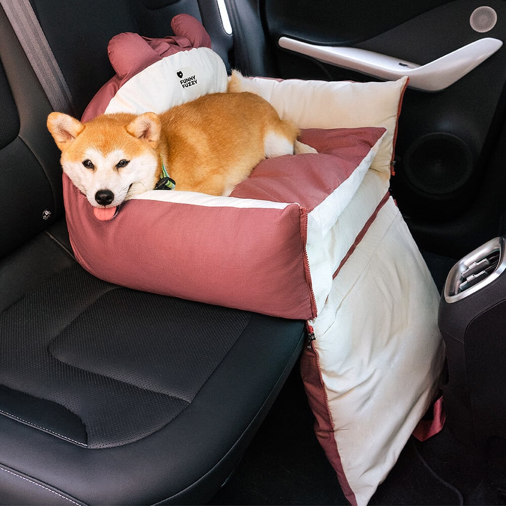 Dog Car Seat with Convertible Design Safety Leash and Removable Cushion Covers - Image 2
