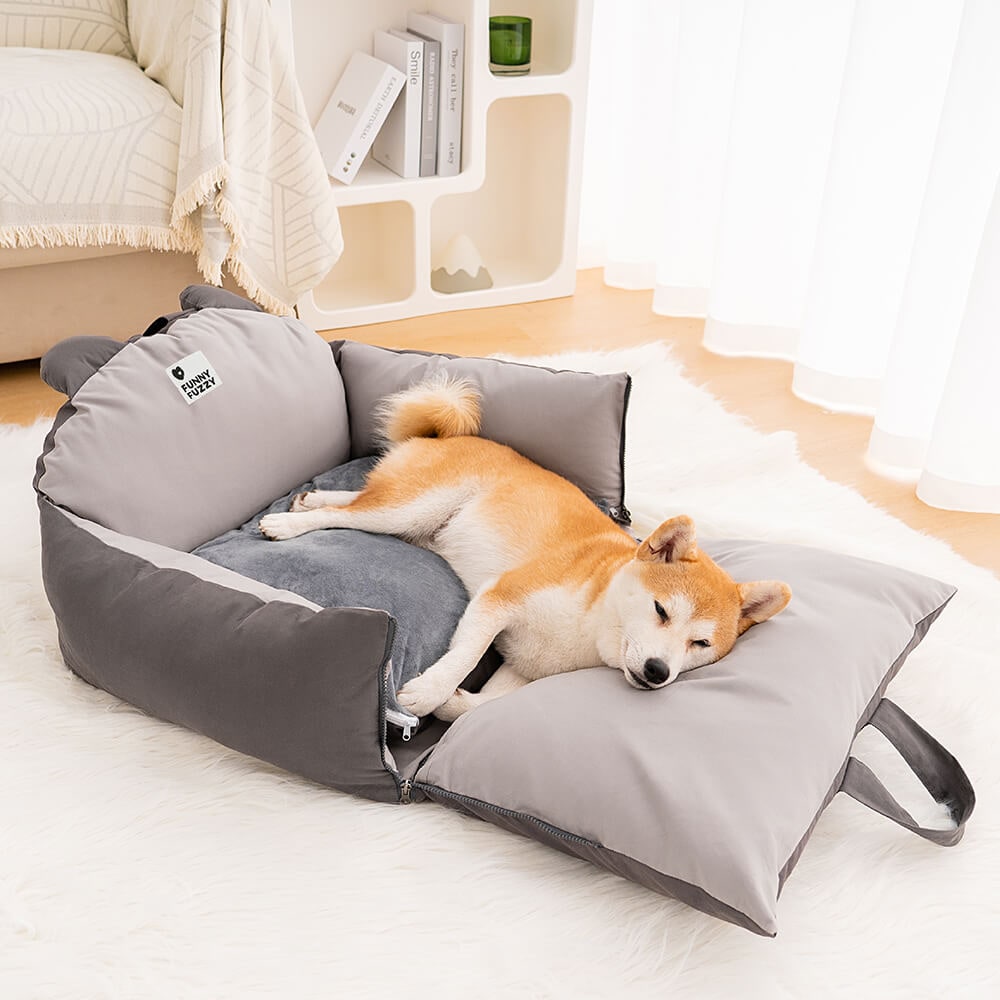 Dog Car Seat with Convertible Design Safety Leash and Removable Cushion Covers - Image 8