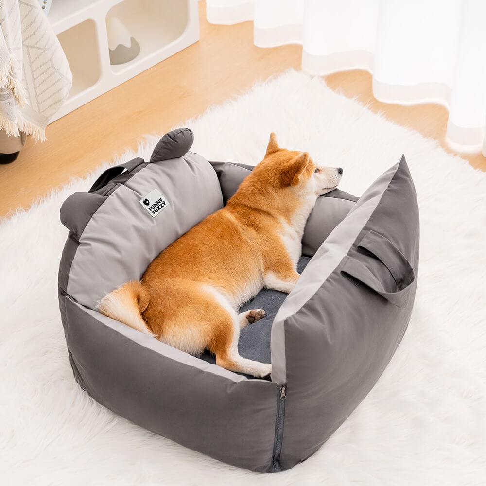 Dog Car Seat with Convertible Design Safety Leash and Removable Cushion Covers - Image 9