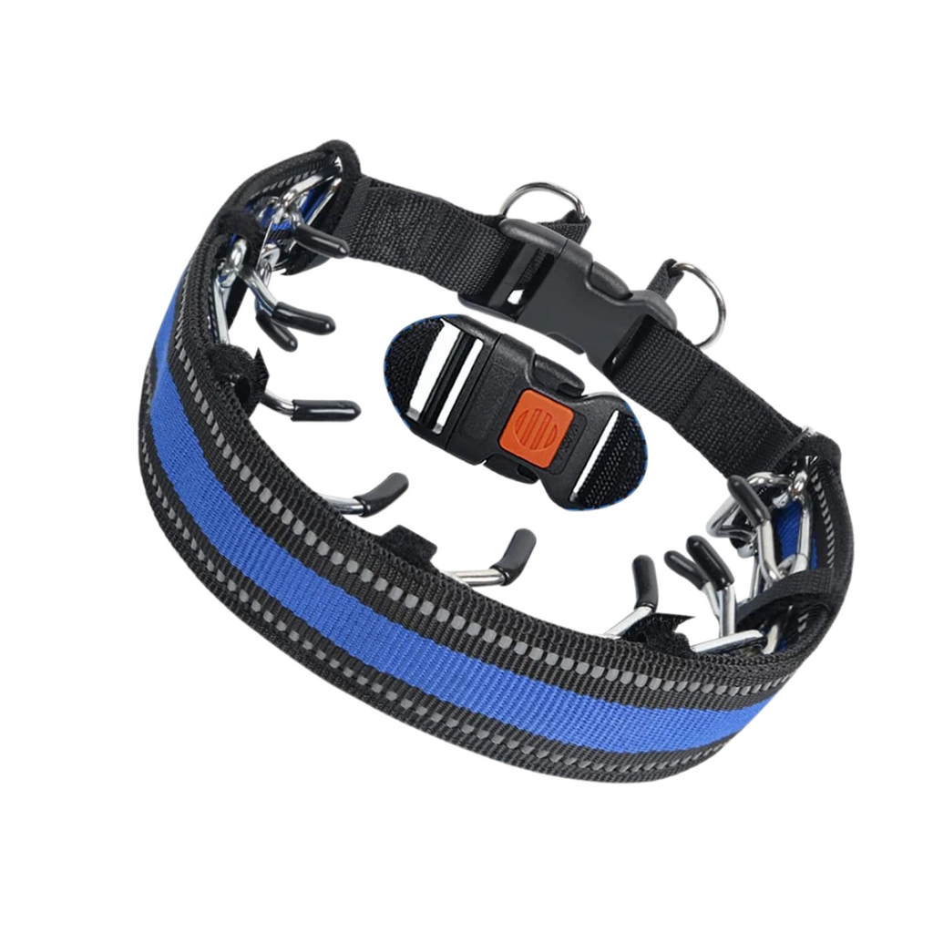 Dog Prong Collar with Reflective Cover and Quick-Release Buckle for Training - Image 1