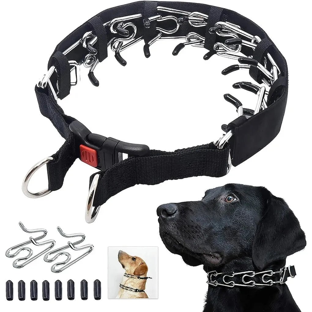 Dog Prong Collar with Reflective Cover and Quick-Release Buckle for Training - Image 4