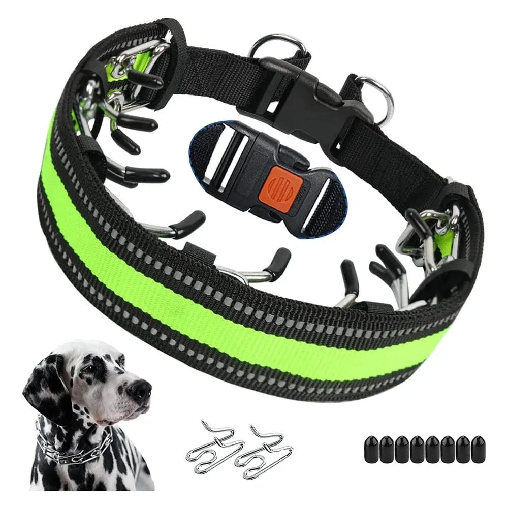 Dog Prong Collar with Reflective Cover and Quick-Release Buckle for Training - Image 5
