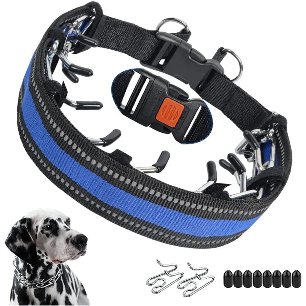 Dog Prong Collar with Reflective Cover and Quick-Release Buckle for Training - Image 6