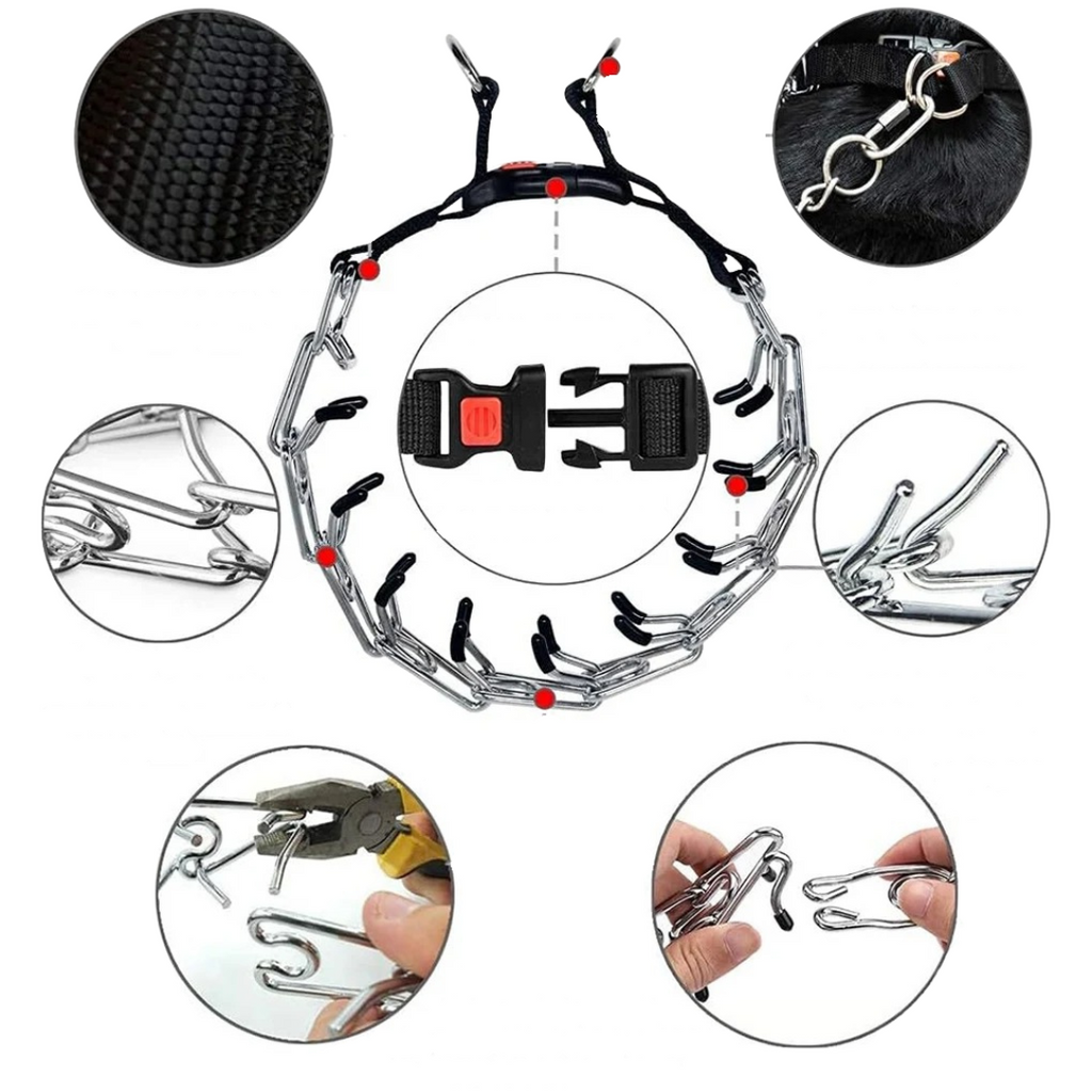 Dog Prong Collar with Reflective Cover and Quick-Release Buckle for Training - Image 9