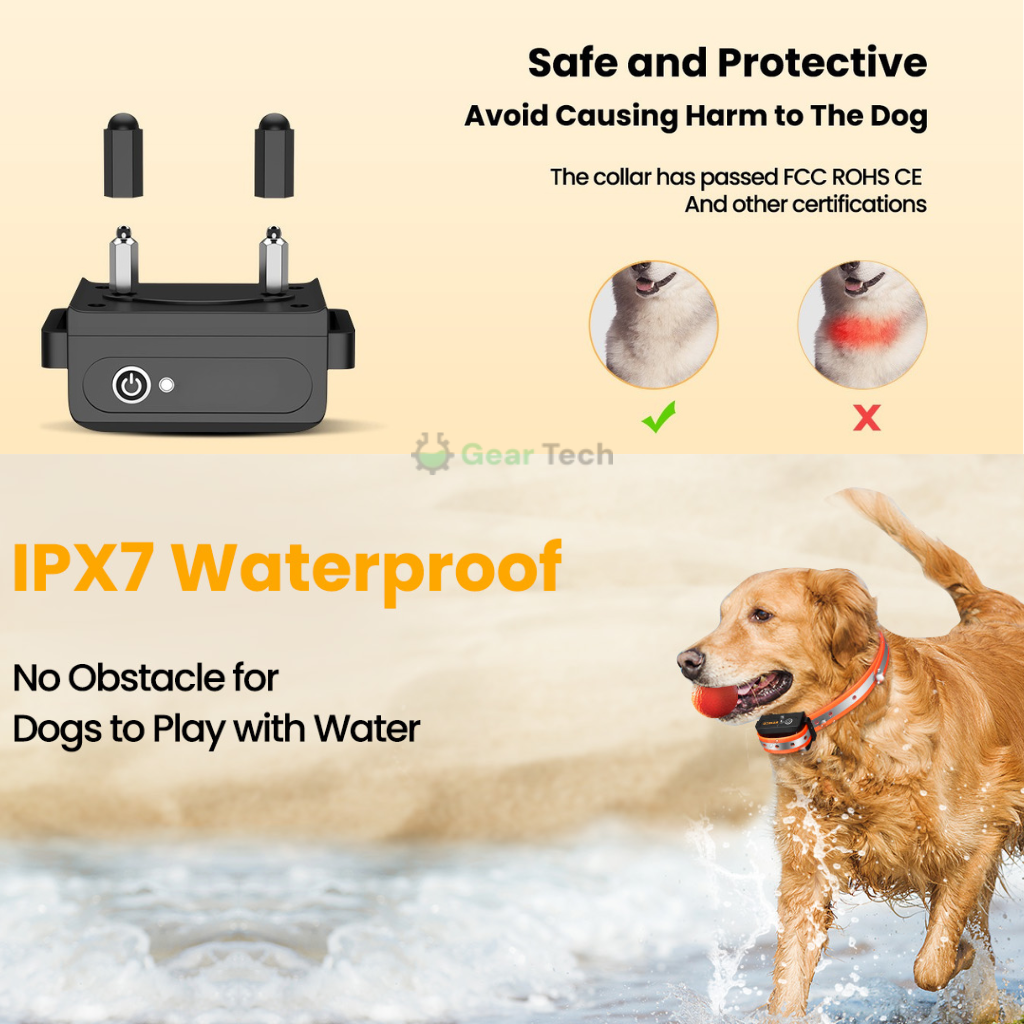 Dog Training Collar with Remote Control and Waterproof Receiver Unit - Image 3