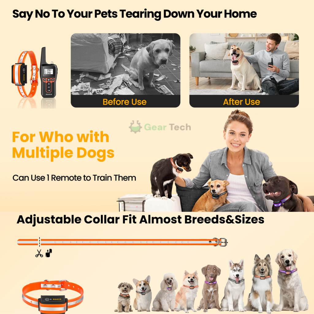 Dog Training Collar with Remote Control and Waterproof Receiver Unit - Image 6