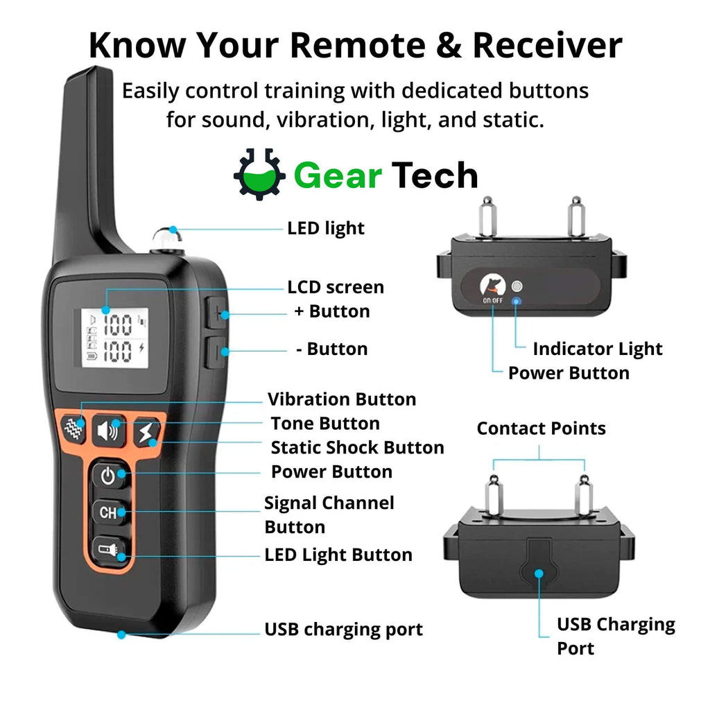 Dog Training Collar with Remote Control and Waterproof Receiver Unit - Image 8
