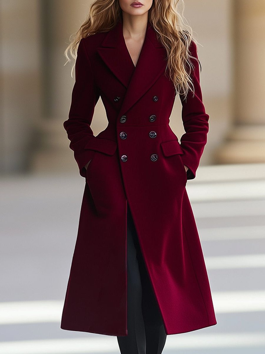 Abrigo maxi cruzado de mujer