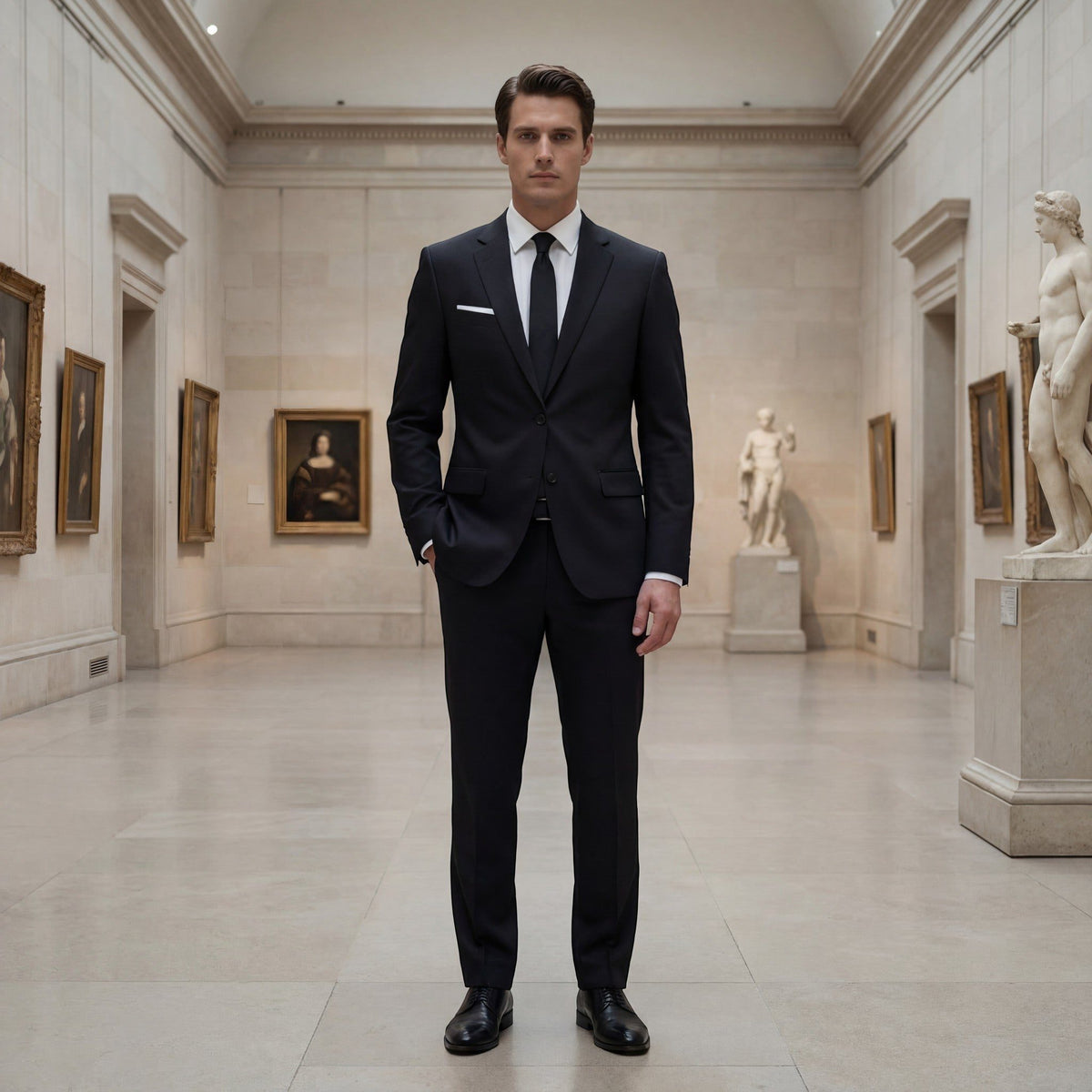 Costume ajusté croisé pour homme