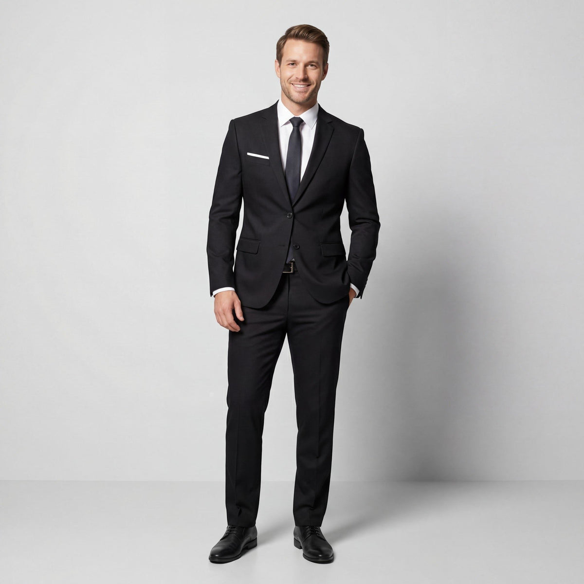 Costume ajusté croisé pour homme