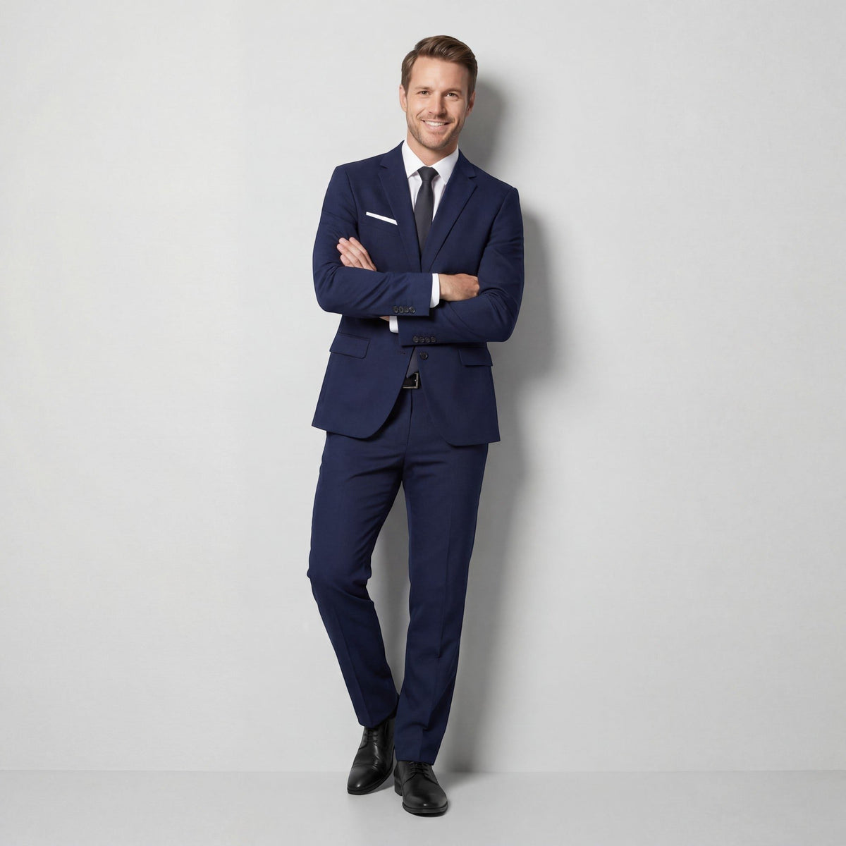 Costume ajusté croisé pour homme