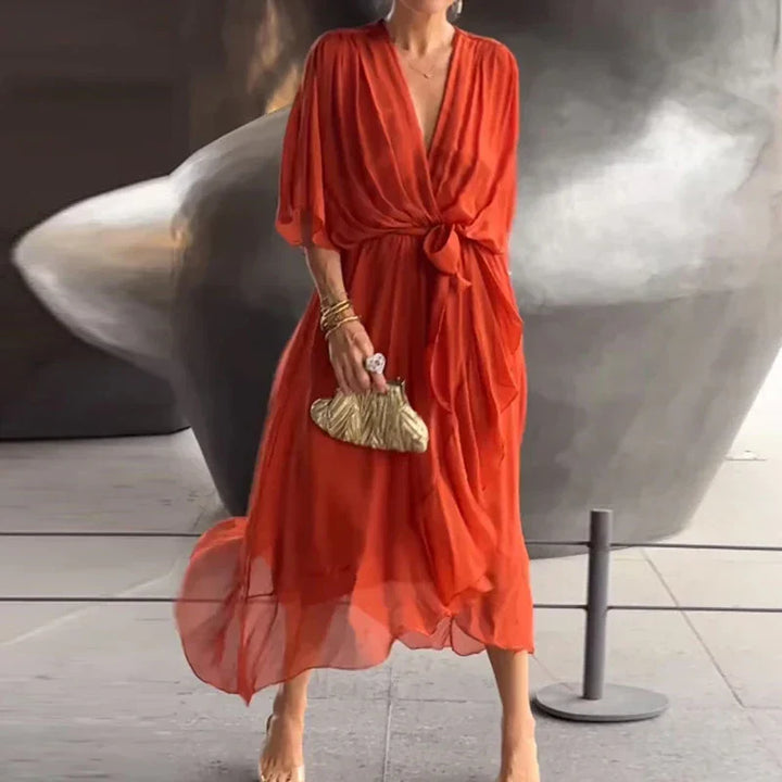 Thyra | Elegant Women's Dress with a V-Neck