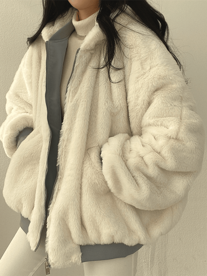 Women's Reversible Teddy Bomber Jacket