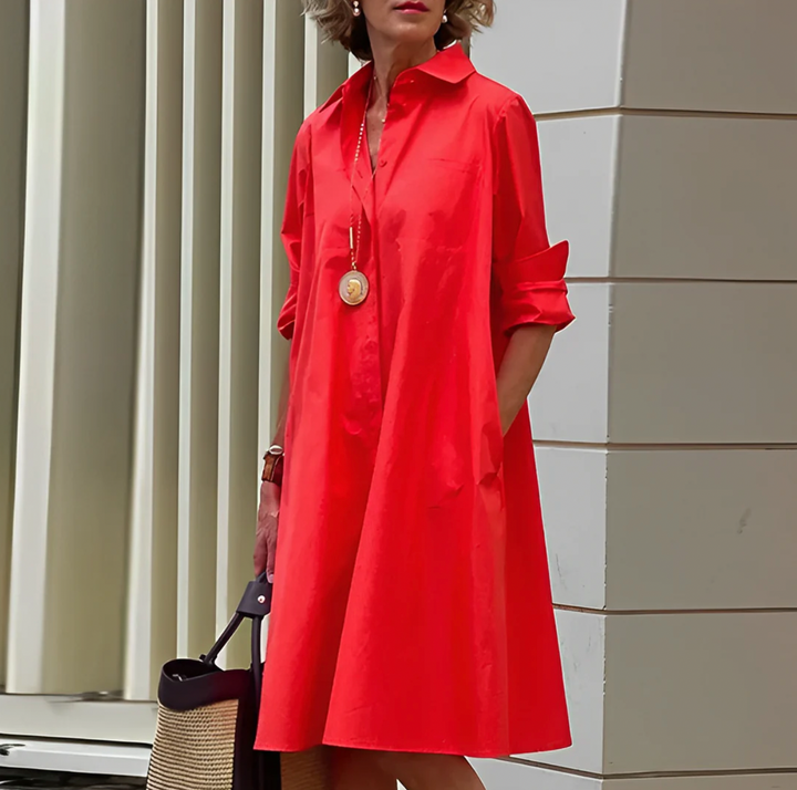 Alexis | Women's Midi Shirt Dress with Belt