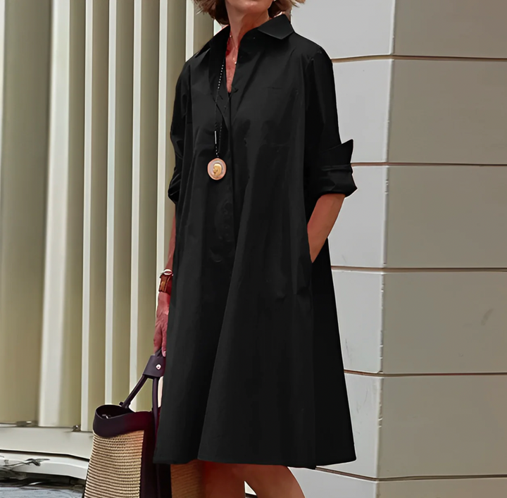 Alexis | Women's Midi Shirt Dress with Belt